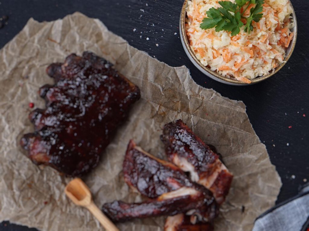 Cole Slaw als Beilage zu Baby Back Ribs